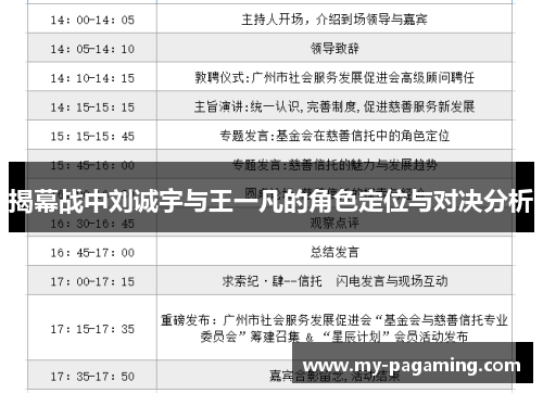 揭幕战中刘诚宇与王一凡的角色定位与对决分析 揭幕战中刘诚宇与王一凡的角色定位与对决分析